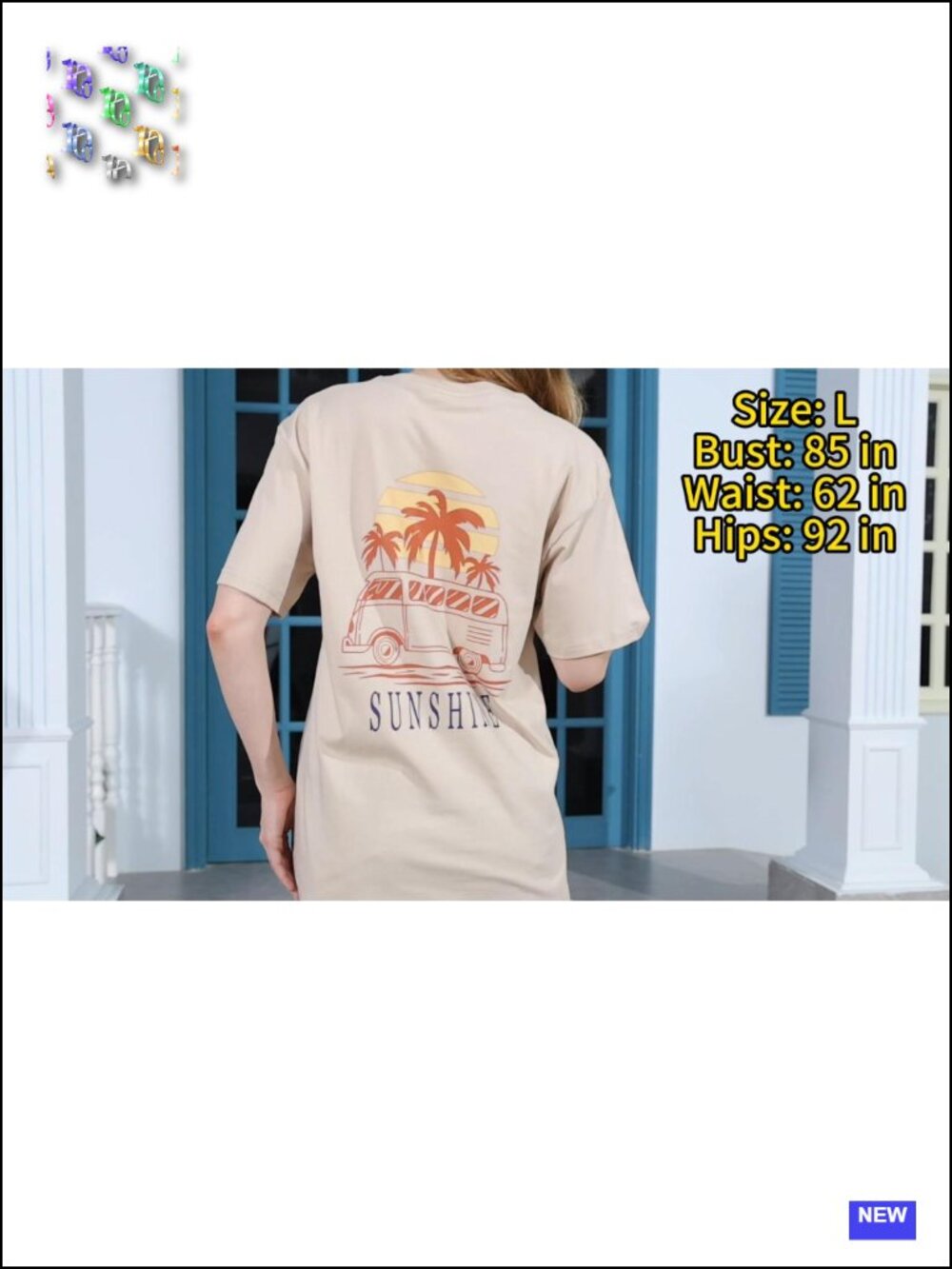 Women's Hawaiian Beach Tropical Short Sleeve Graphic Tee - Picture 6 of 6